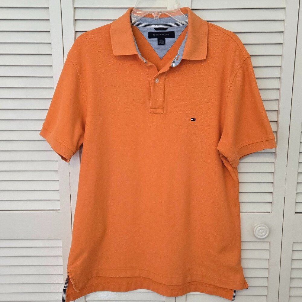 Men's Tommy Hilfiger Orange Polo Shirt - Size M